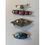 FOUR VARIOUS BROOCHES