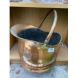 A VINTAGE COPPER COAL BUCKET