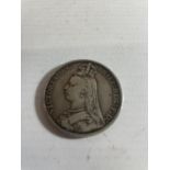 UK QV 1892 SILVER CROWN , FINE CONDITION .