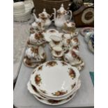 A LARGE QUANTITY OF ROYAL ALBERT 'OLD COUNTRY ROSES' TO INCLUDE A TEA AND COFFEE POT, CAKE PLATES,