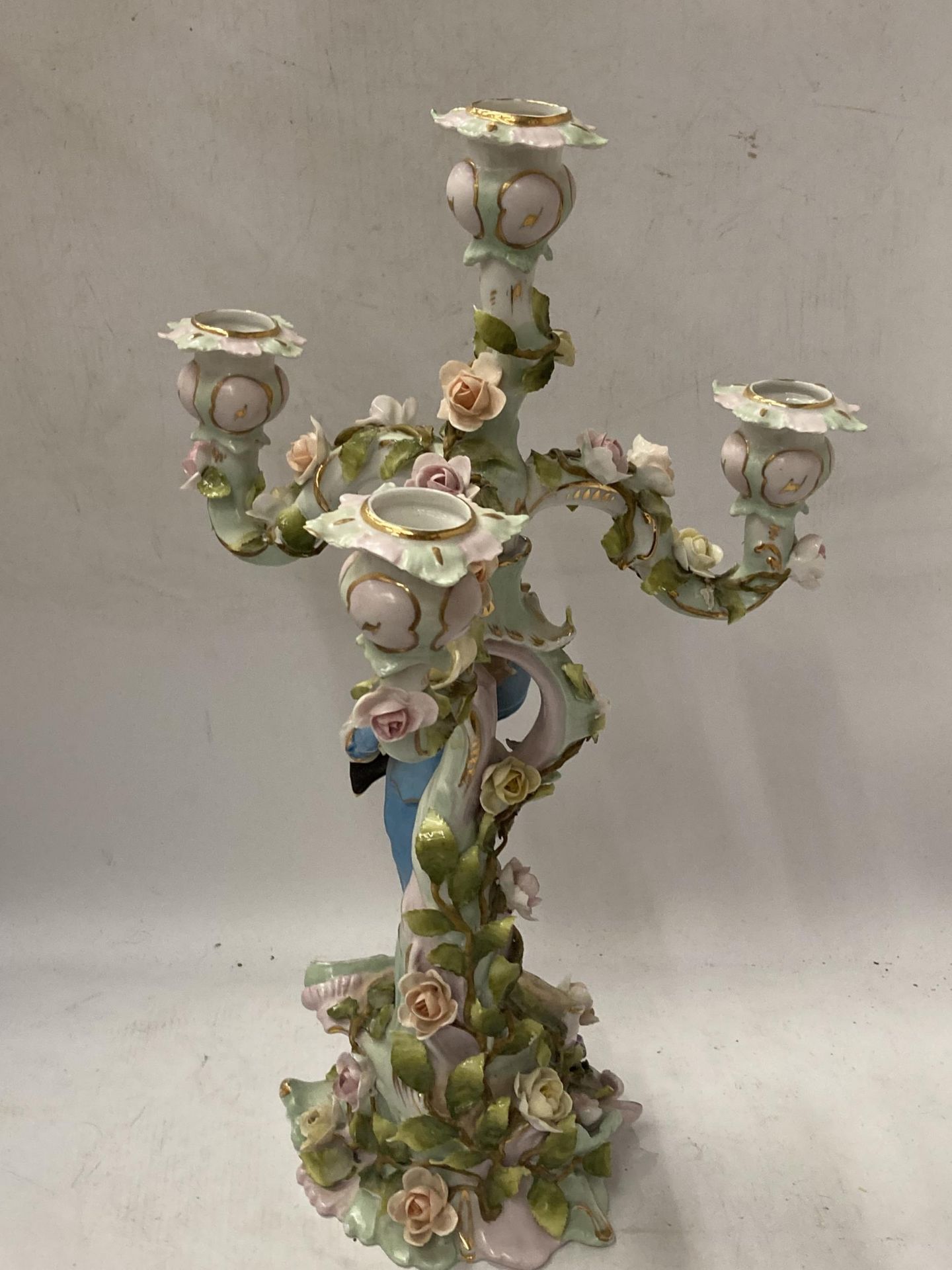 A CONTINENTAL DRESDEN PORCELAIN FIGURAL CANDLESTICK - Image 2 of 2
