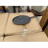 APPROXIMATELY TEN AS NEW AND BOXED CAST IRON SKILLET PANS