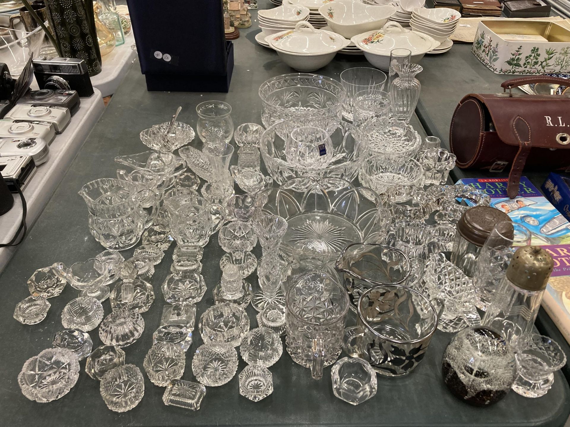 A COLLECTION OF CUT GLASSWARE, ROYAL SCOT ETC