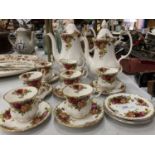 A QUANTITY OF ROYAL ALBERT 'OLD COUNTRY ROSES' TO INCLUDE TWO COFFEE POTS - ONE A/F, CUPS,