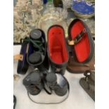 TWO PAIRS OF BINOCULARS IN CASES - GLIDER AND CHINON