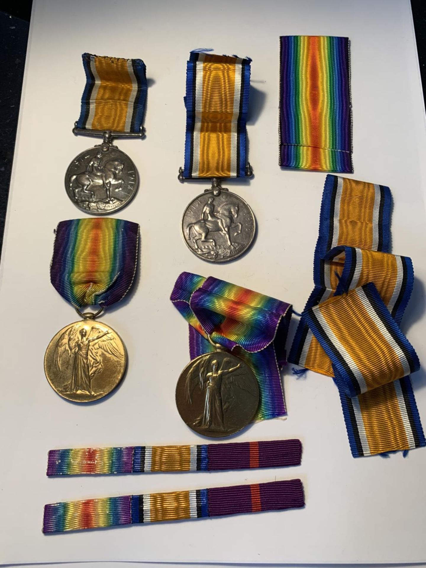 FOUR 1914 -1918 WWI MEDALS TO INCLUDE TWO INCLUDE TWO CHESHIRE REGIMENT, ONE MANCHESTER, ONE W.YORKS