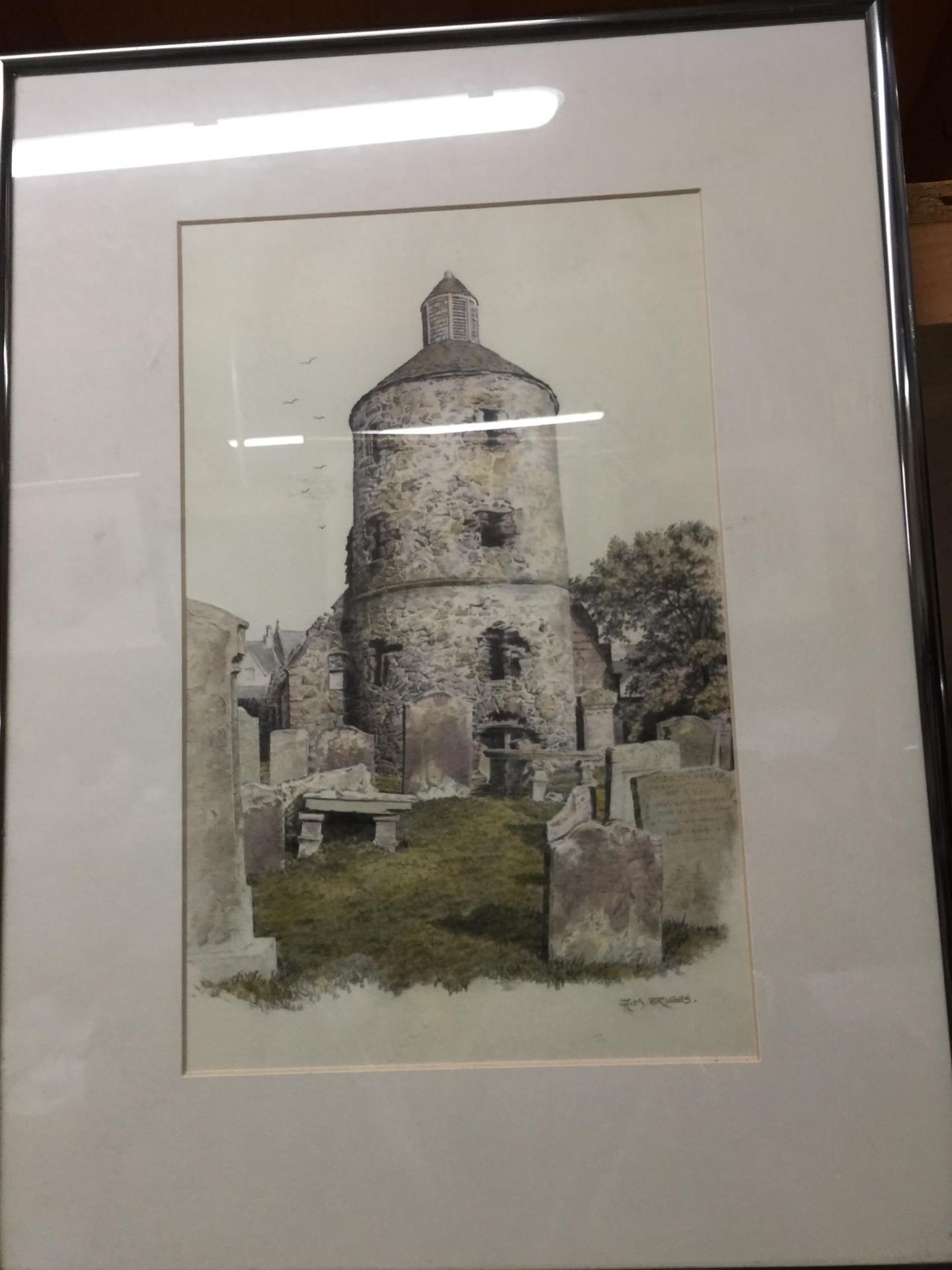 TWO FRAMED PRINTS TO INCLUDE A H.M BRIGGS EXAMPLE OF A GRAVEYARD - Image 2 of 3