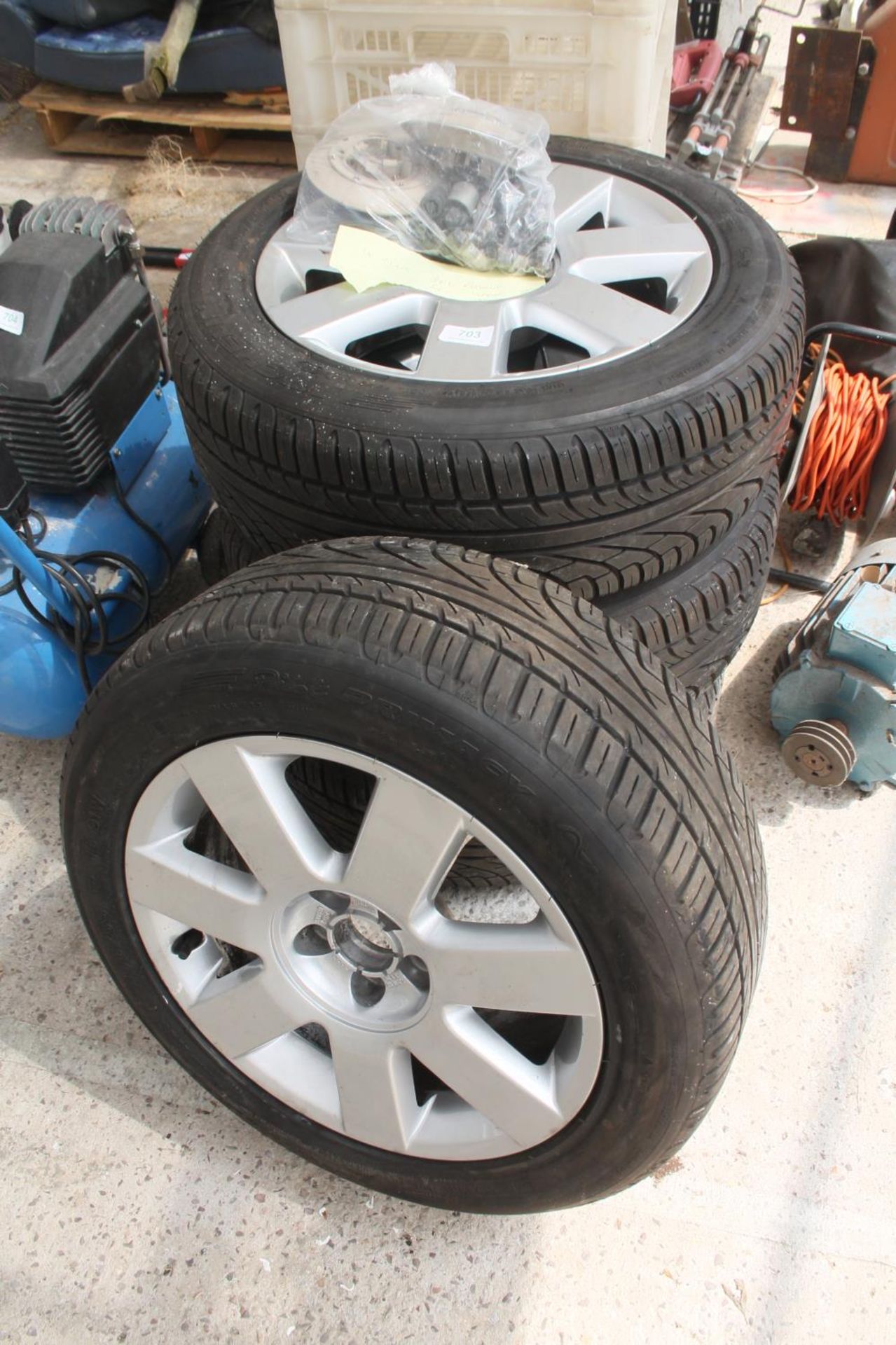 4 AUDI WHEELS AND TYRES 205/55 R16 91W NO VAT