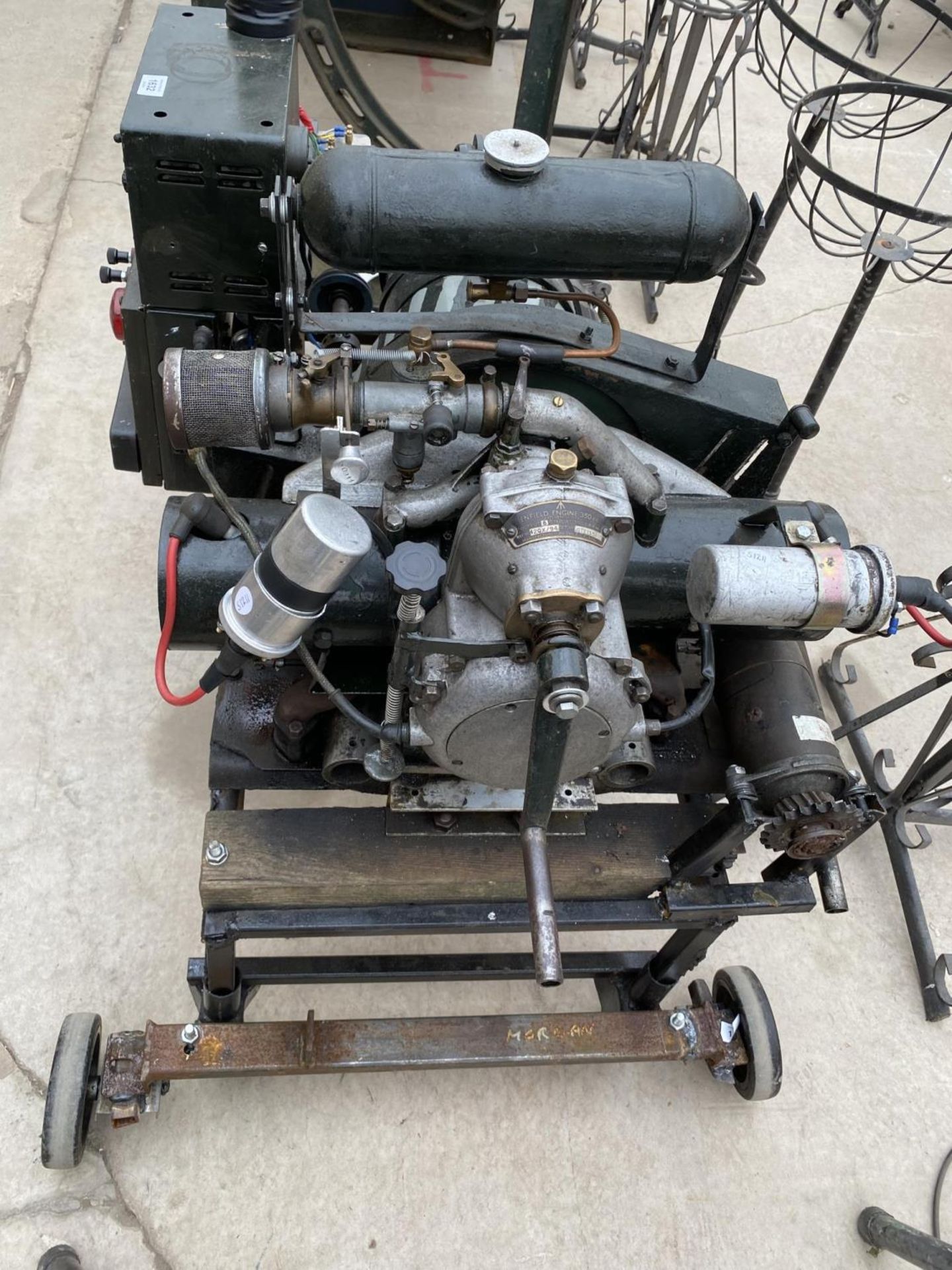 A CRANK HANDLE PETROL ENGINE GENERATOR - BELIEVED IN WORKING ORDER BUT NO WARRANTY GIVEN - Image 2 of 7