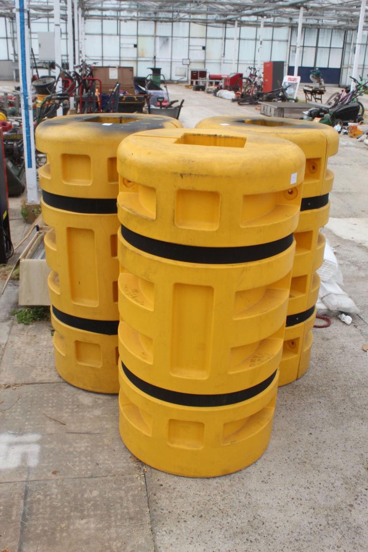 3 YELLOW REMOVABLE BARRIERS NO VAT - Image 2 of 2