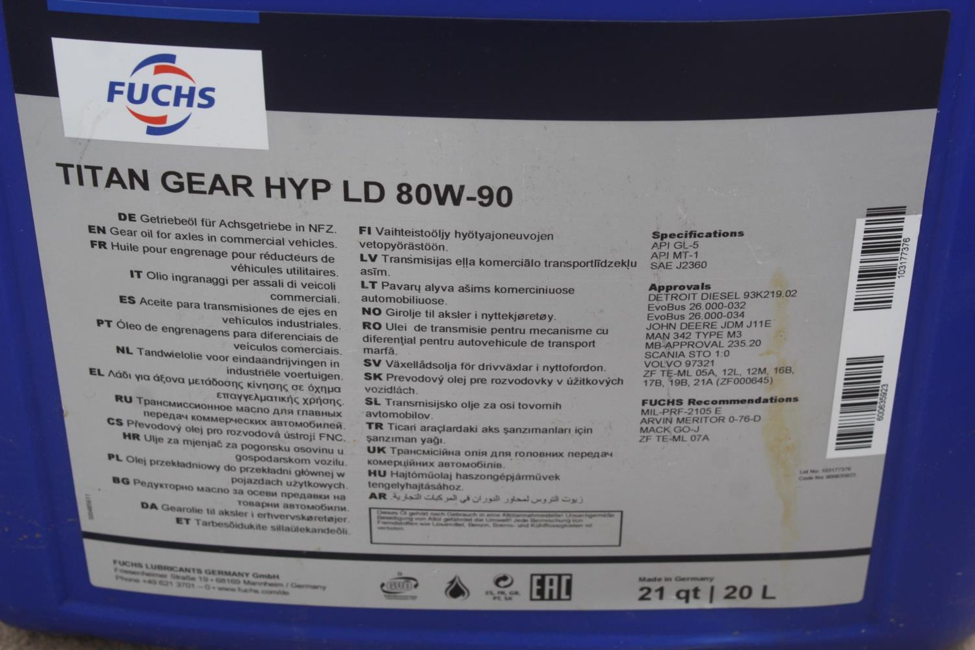 TITAN HYP LD 80W-90 GEAR OIL + VAT - Image 2 of 2