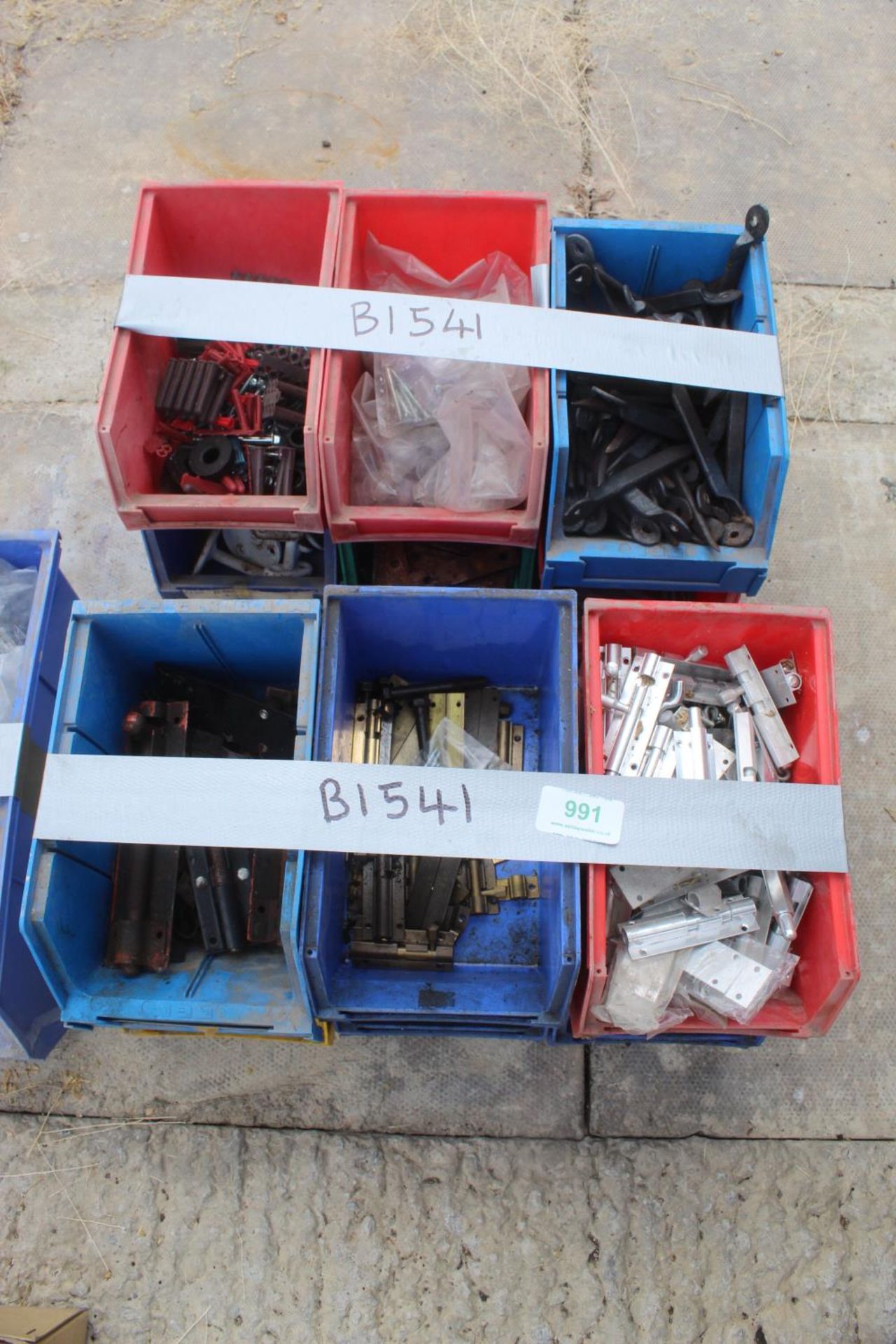BOXES OF DOOR BOLTS, HASPS AND BRACKETS NO VAT