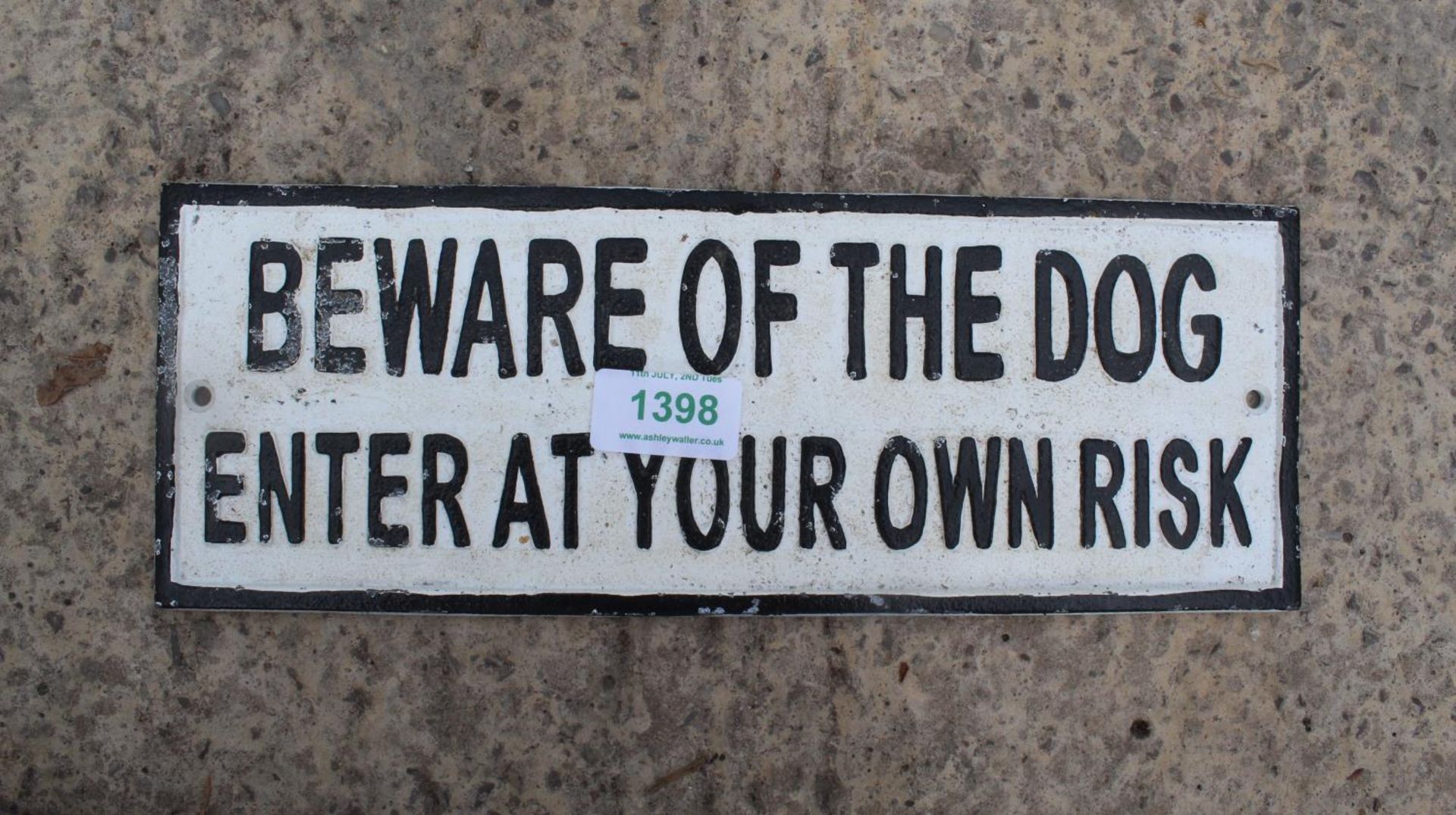 BEWARE OF THE DOG SIGN + VAT