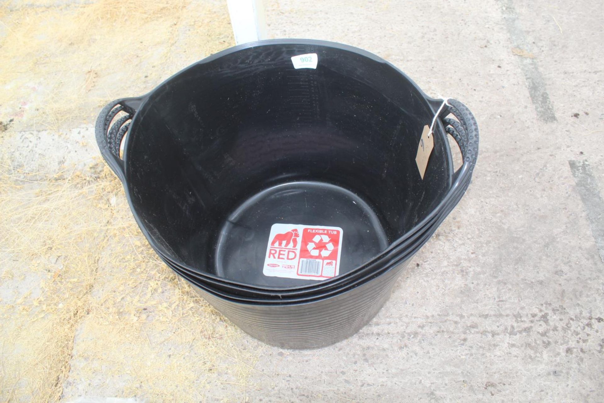 4 NEW BLACK TUBS NO VAT