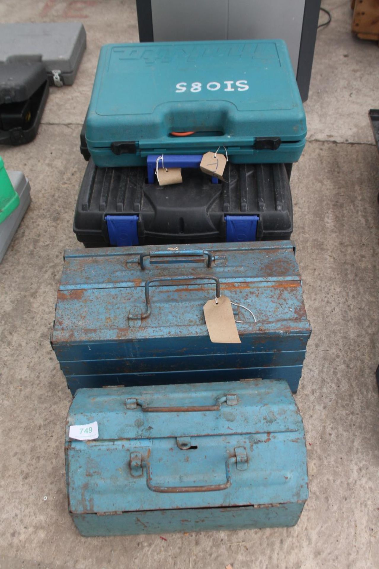 5 TOOL BOXES AND FUEL CAN NO VAT