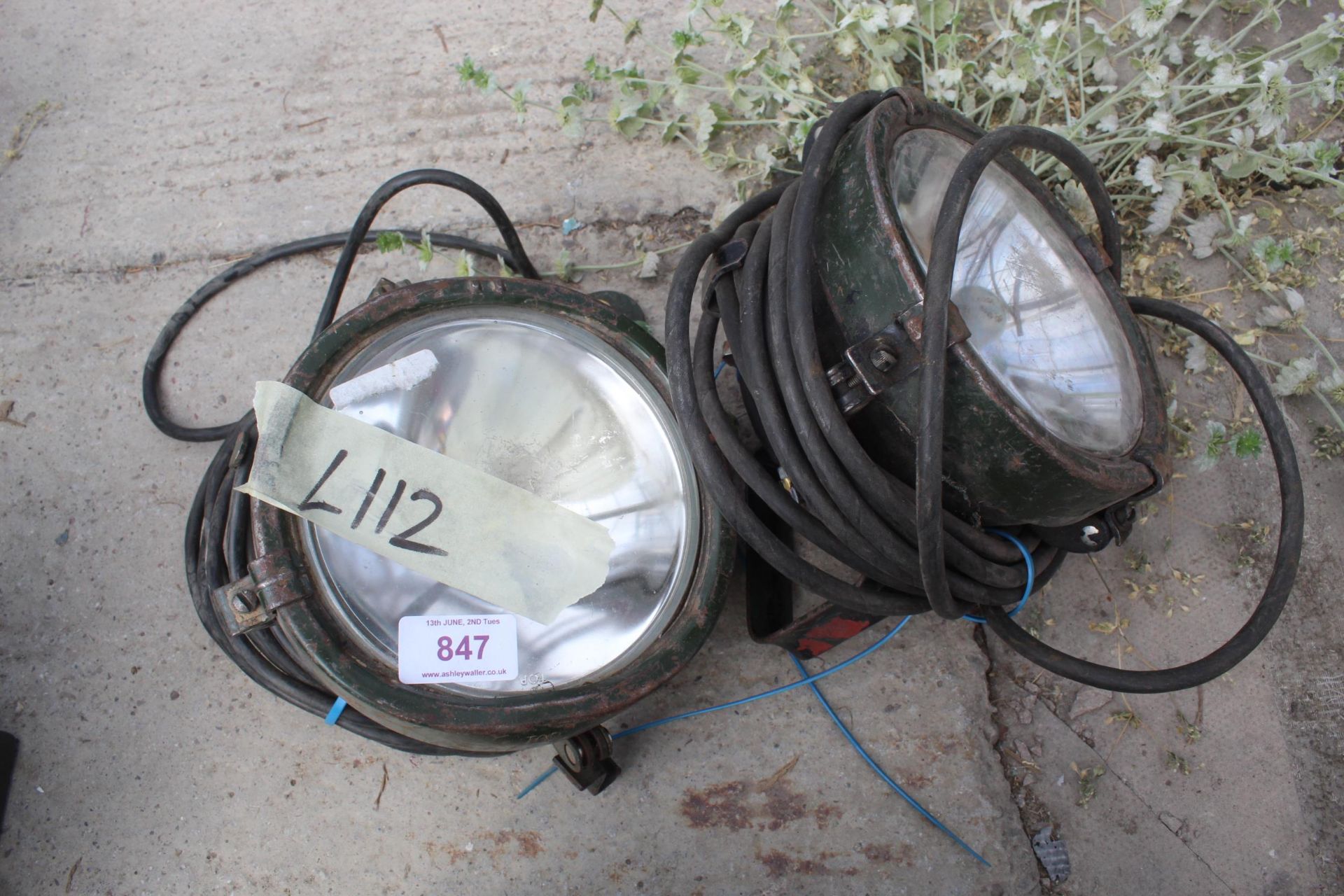 PAIR OF MILITARY SPOT LAMPS + VAT