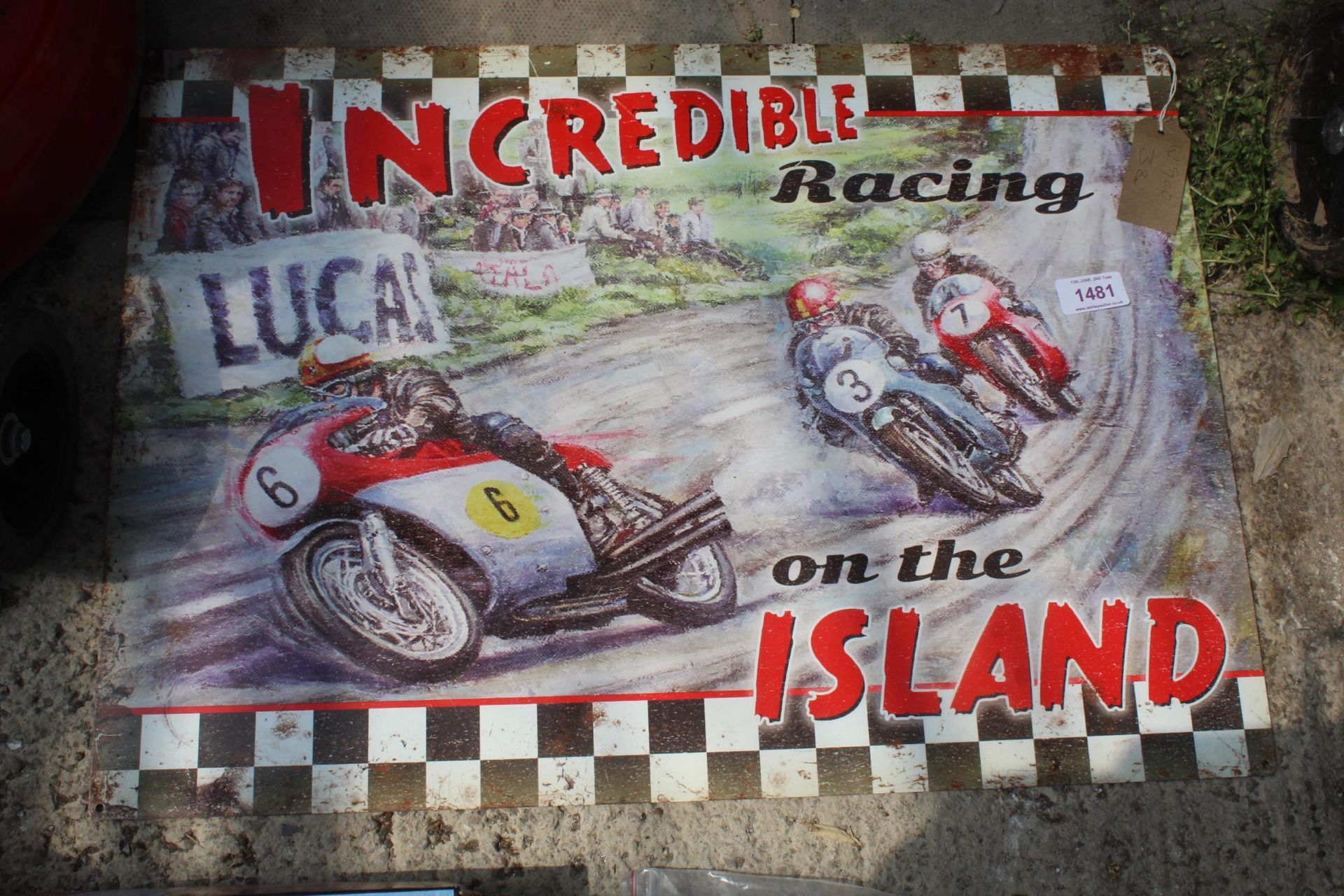 ISLE OF MAN TT RACING TIN SIGN NO VAT