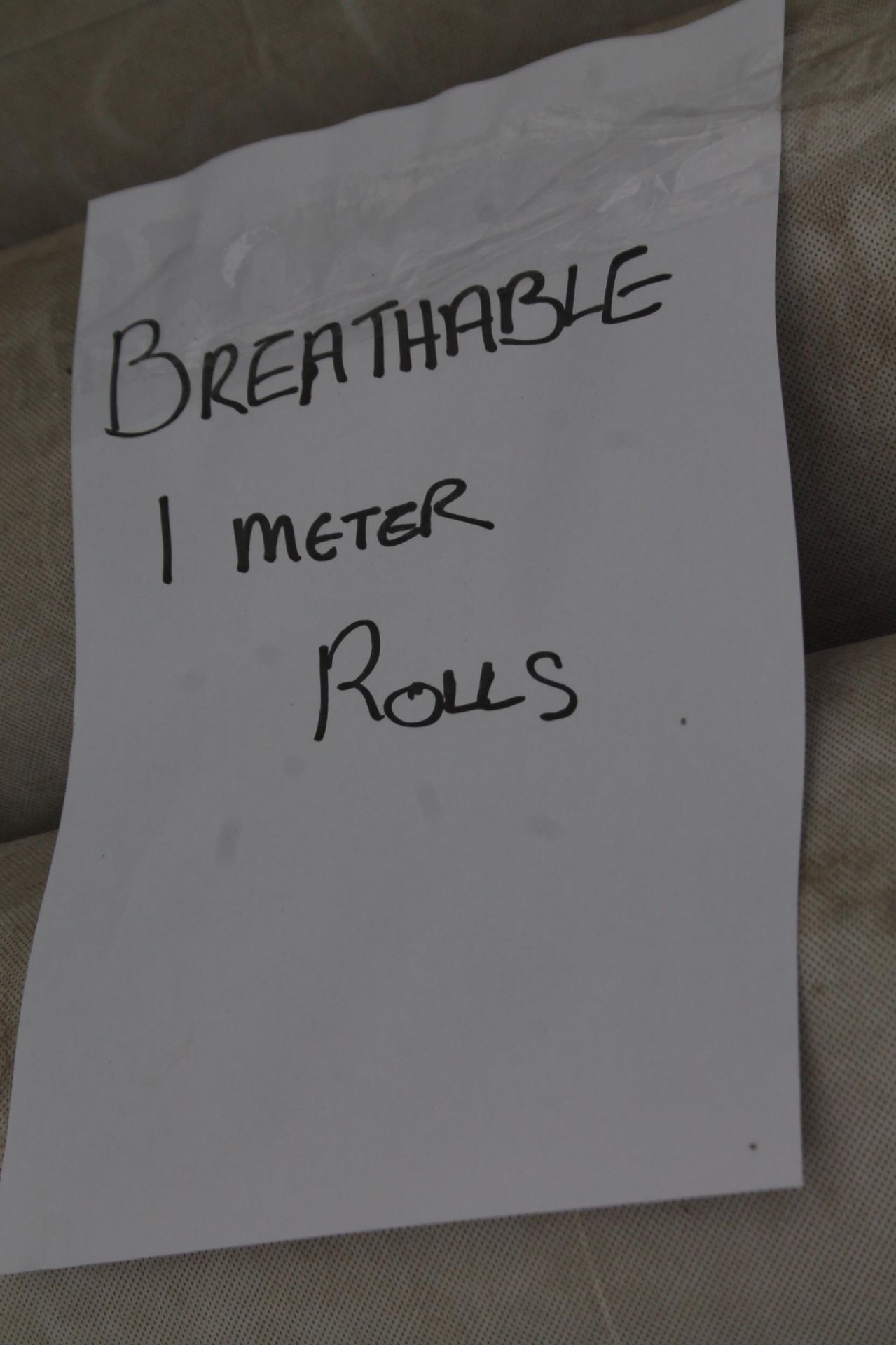 FIVE ROLLS OF BREATHABLE ROOFING MATERIAL (1M ROLLS) NO VAT - Image 2 of 2