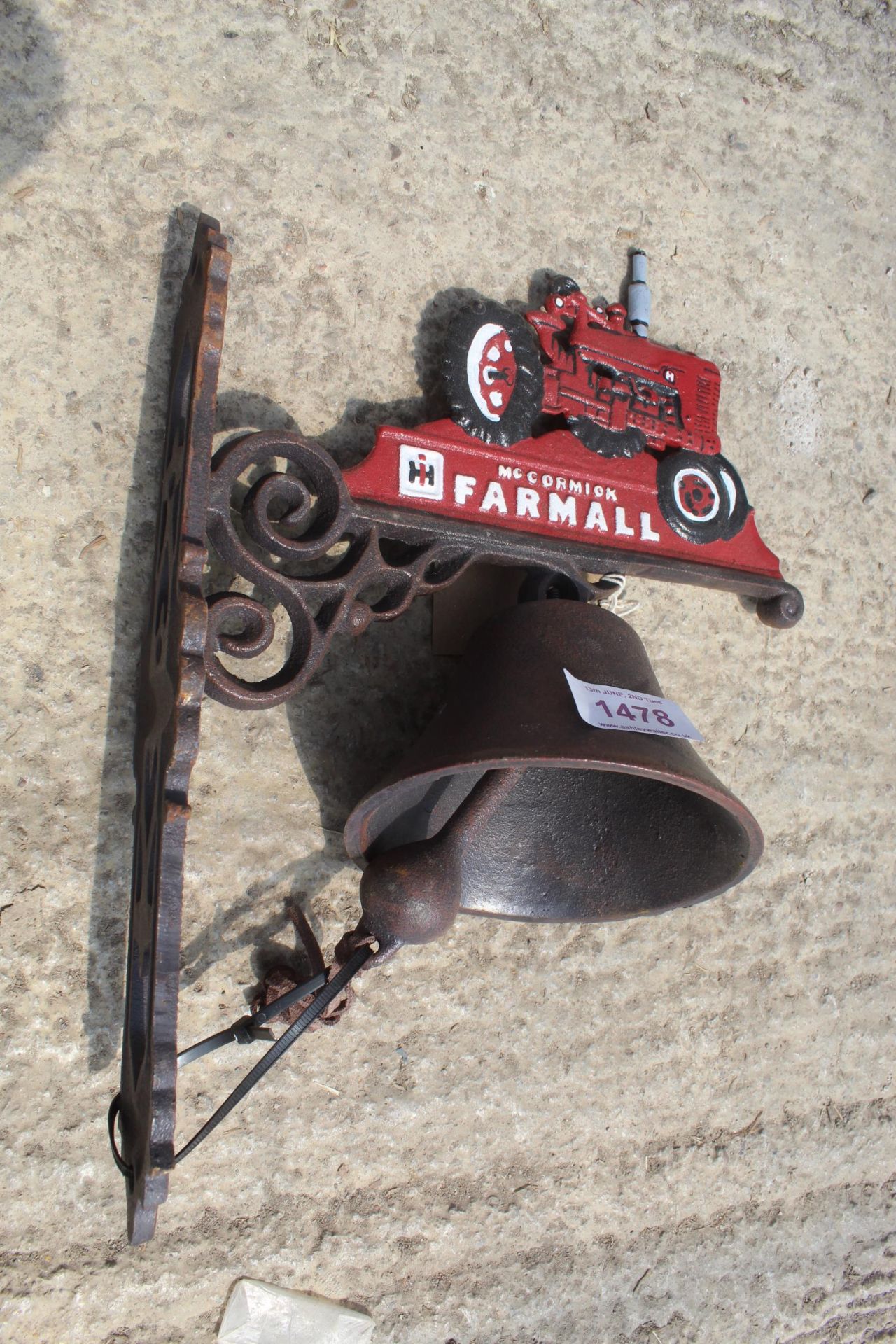 CAST IRON FARMALL TRACTOR BELL NO VAT