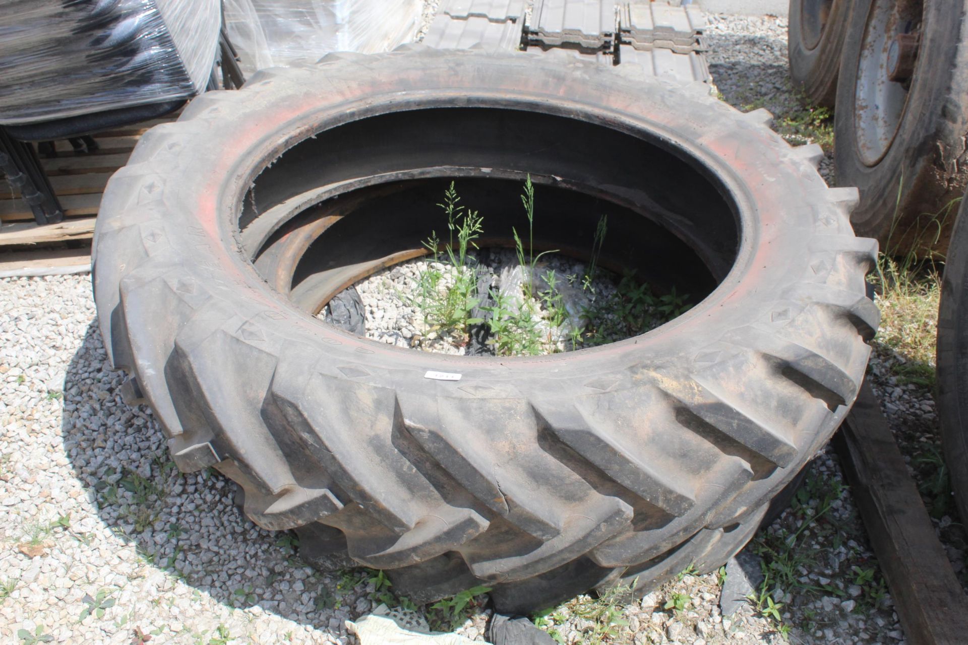 PAIR OF REAR TRACTOR TYRES 12.4/11.36 + VAT