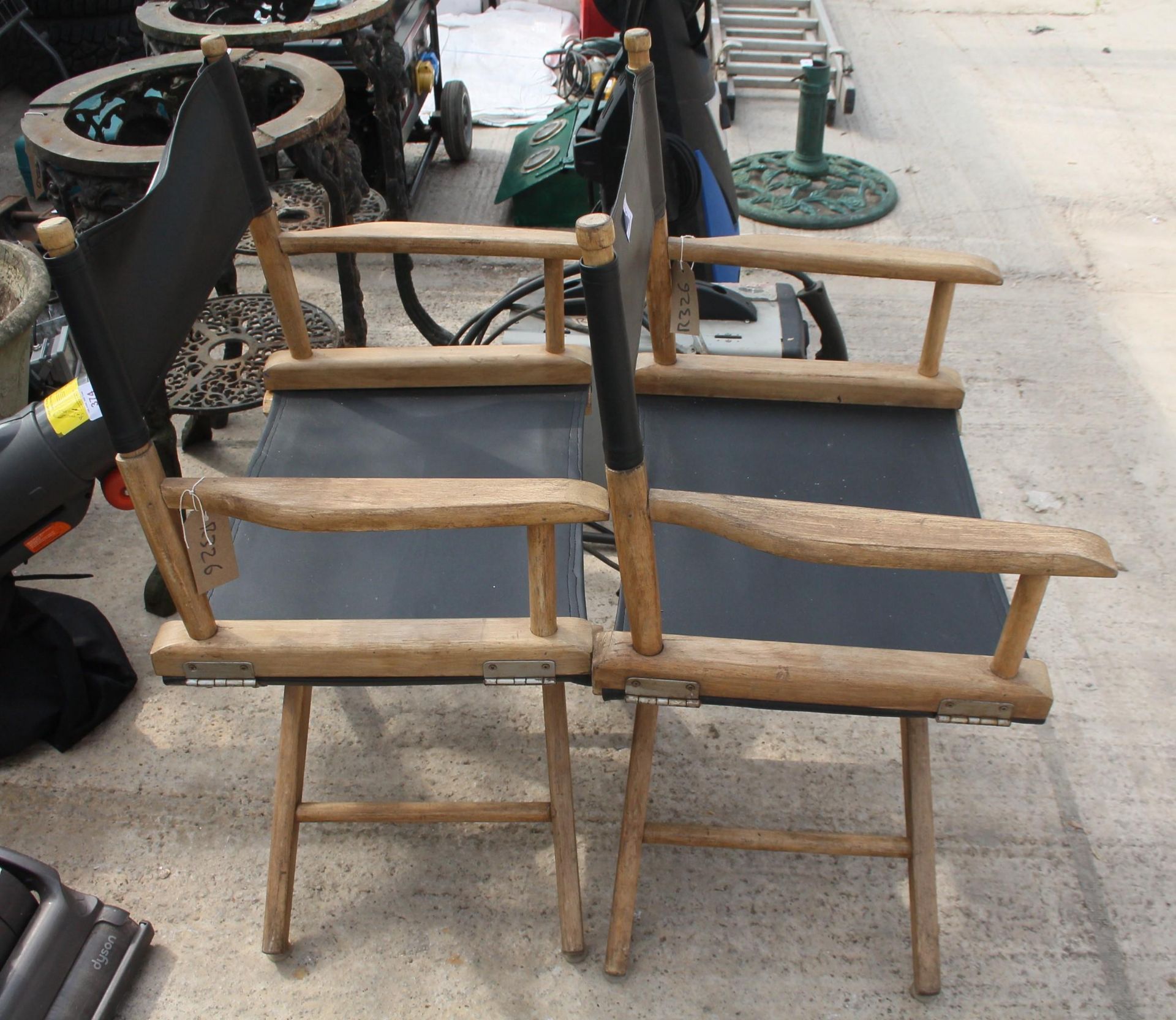 2 FOLDING WOODEN DIRECTORS CHAIRS NO VAT - Image 2 of 2