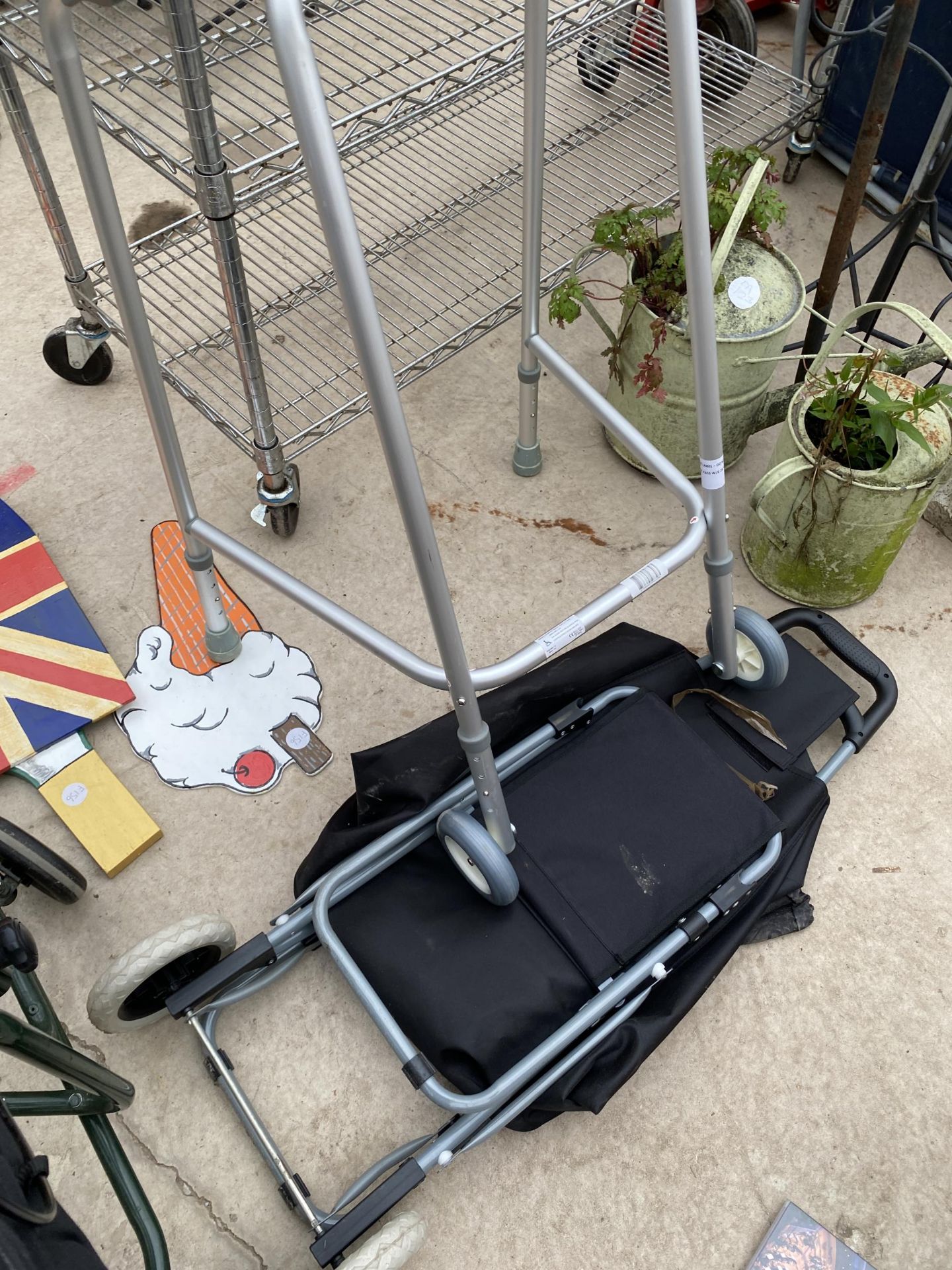 TWO MOBILITY WALKING AIDS AND A SHOPPING BAG - Image 3 of 3