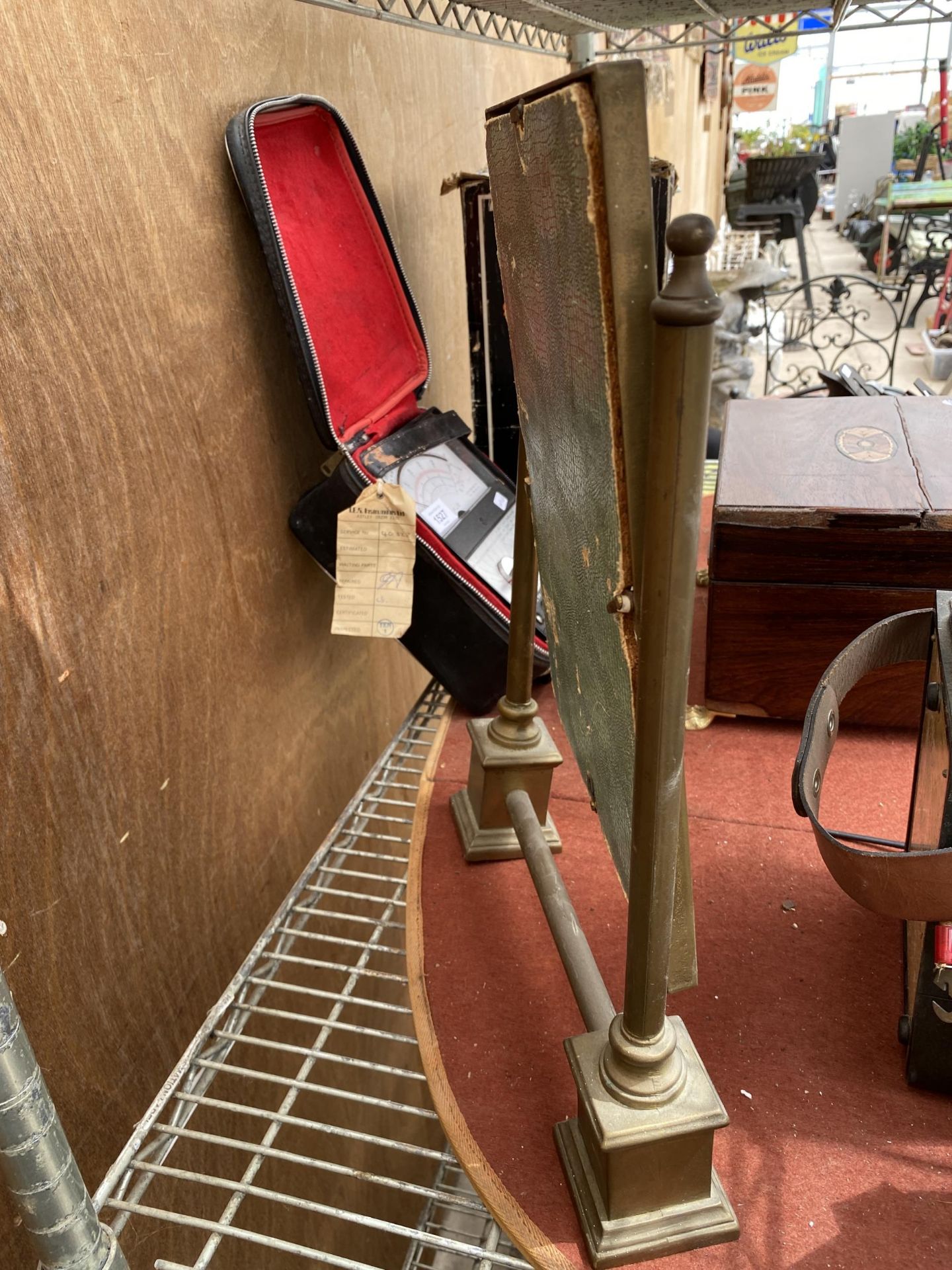 A VINTAGE BRASS SWING FRAME DRESSING TABLE MIRROR - Image 2 of 2