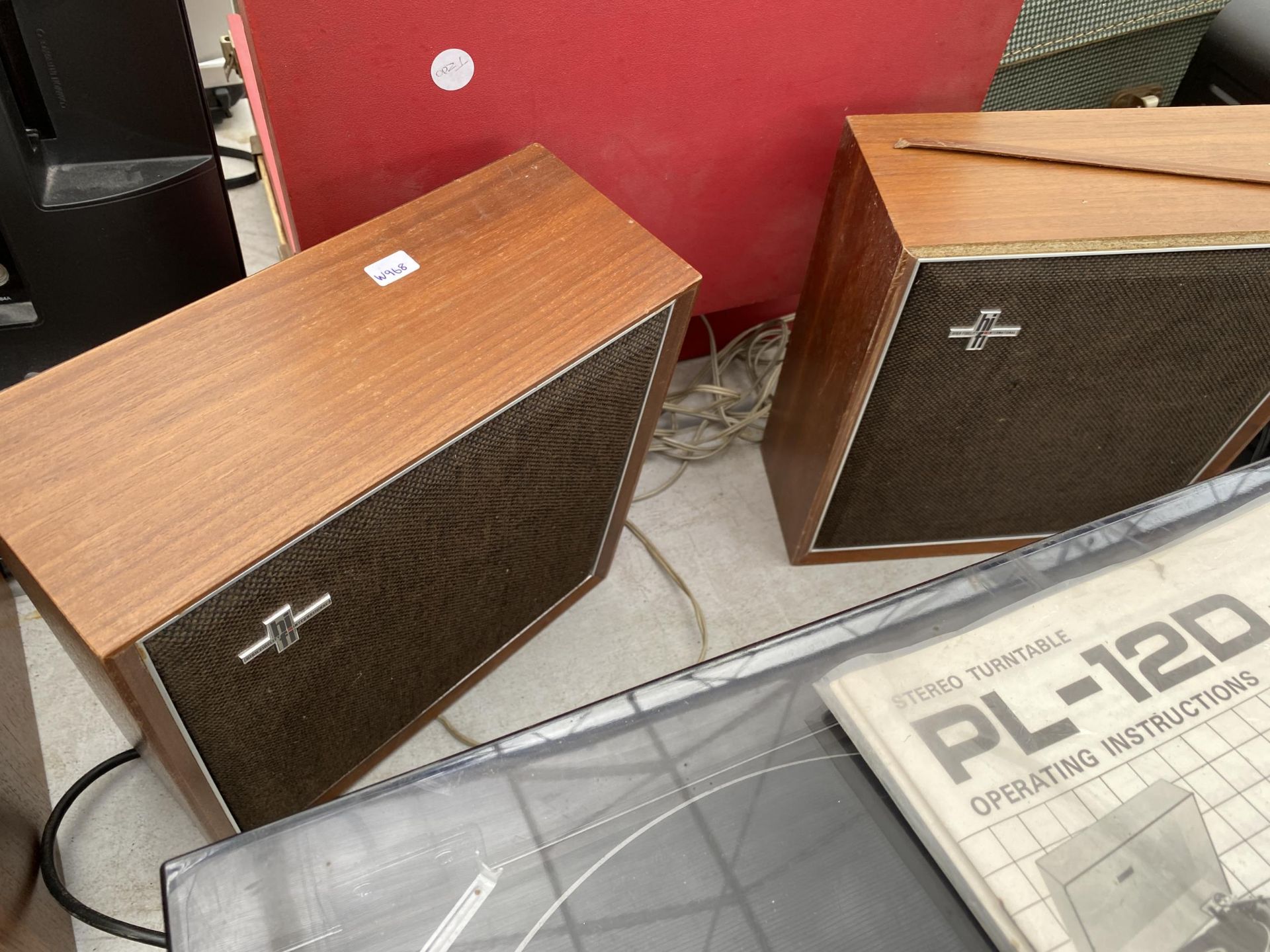 A PIONEER TURNTABLE, AN ALPHA MULTIPLEX STEREO RECIEVER AND A PAIR OF WOODEN CASED HI FIDELITY - Image 3 of 5