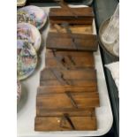 A COLLECTION OF VINTAGE WOODEN PLANES, SOME MARKED C CROSBY - 12 IN TOTAL