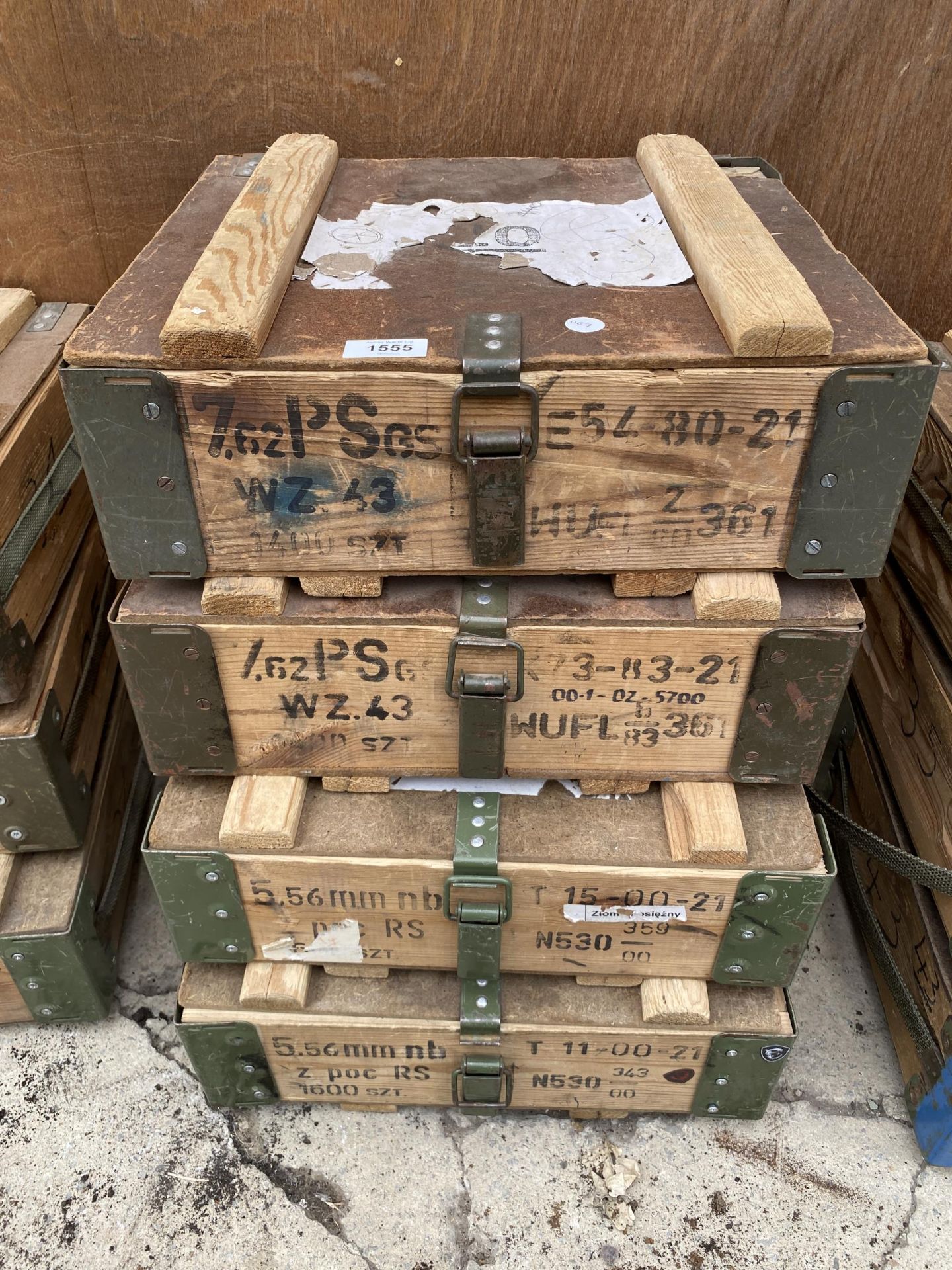 FOUR REPRODUCTION MILITARY BOXES