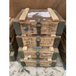 FOUR REPRODUCTION MILITARY BOXES