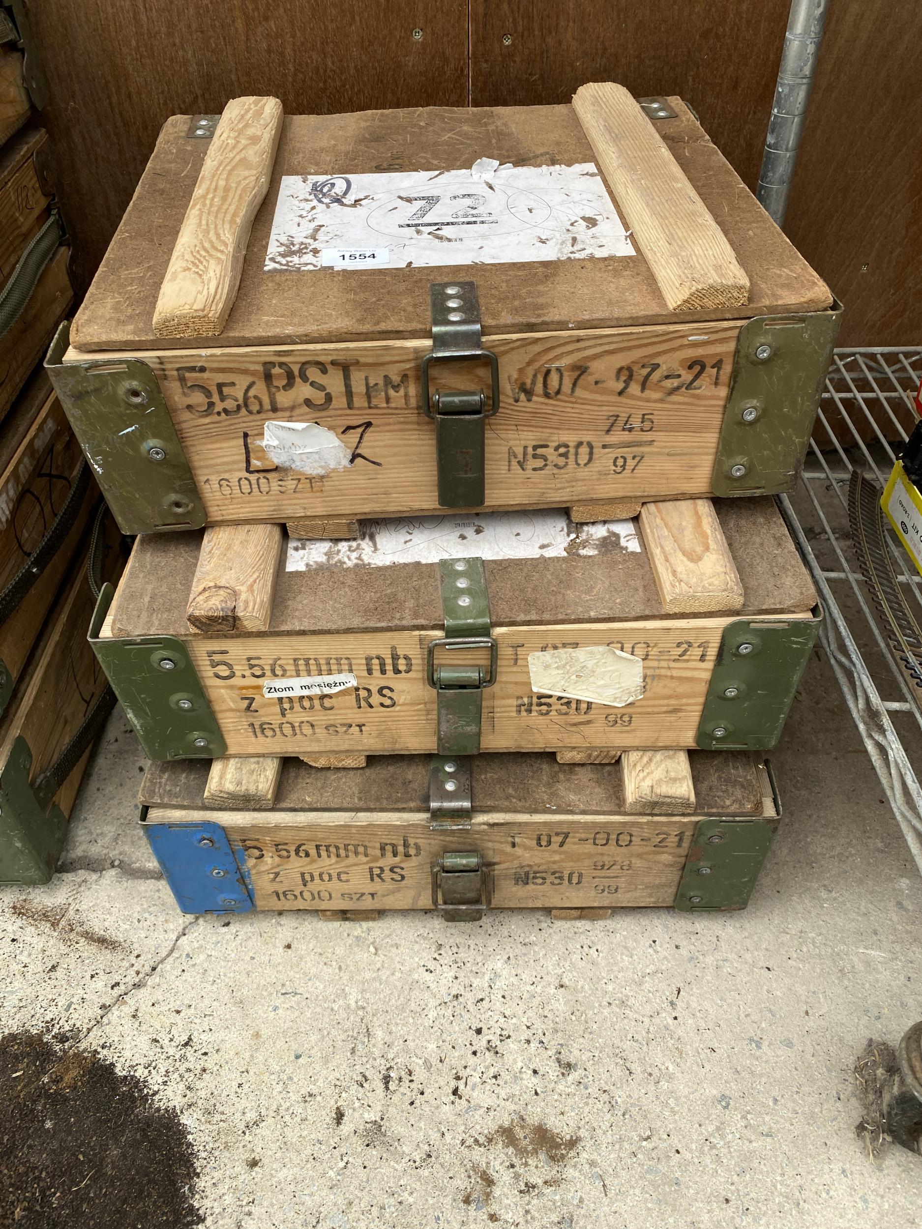 THREE REPRODUCTION MILITARY BOXES