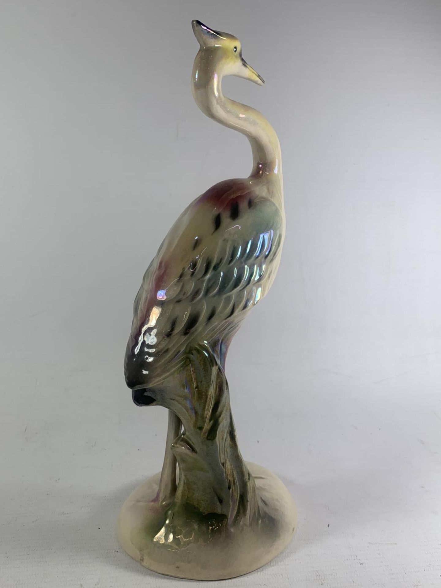 A LUSTRE FIGURE OF A STORK - Image 2 of 4