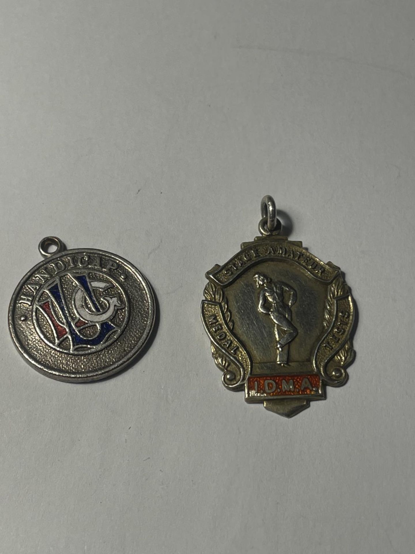 TWO SILVER WATCH CHAIN FOBS ONE HALLAMRKED BIRMINGHAM