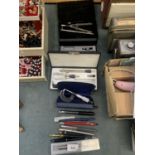 A QUANTITY OF ITEMS TO INCLUDE TECHNICAL DRAWING SETS, A MAG & LEATHERMAN SET, A SHARDLOW MICROMETER
