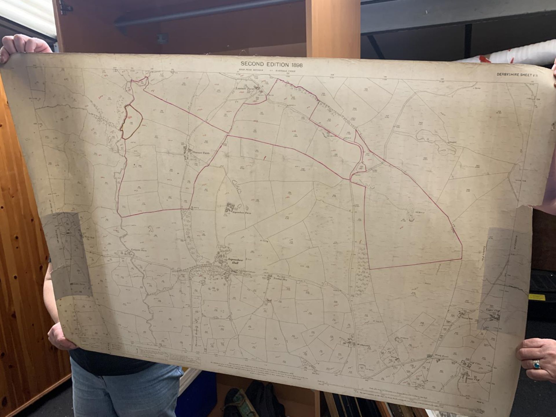 AN ANTIQUARAIN ORDNANCE SURVEY 1921 MAP OF HORWICH END, A 1910 EDITION OF STRETFORD DIVISON, - Image 9 of 10