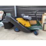 A MCCULLOCH RIDE ON LAWN MOWER WITH GRASS BOX AND KEY BELIEVED IN WORKING ORDER BUT NO WARRANTY