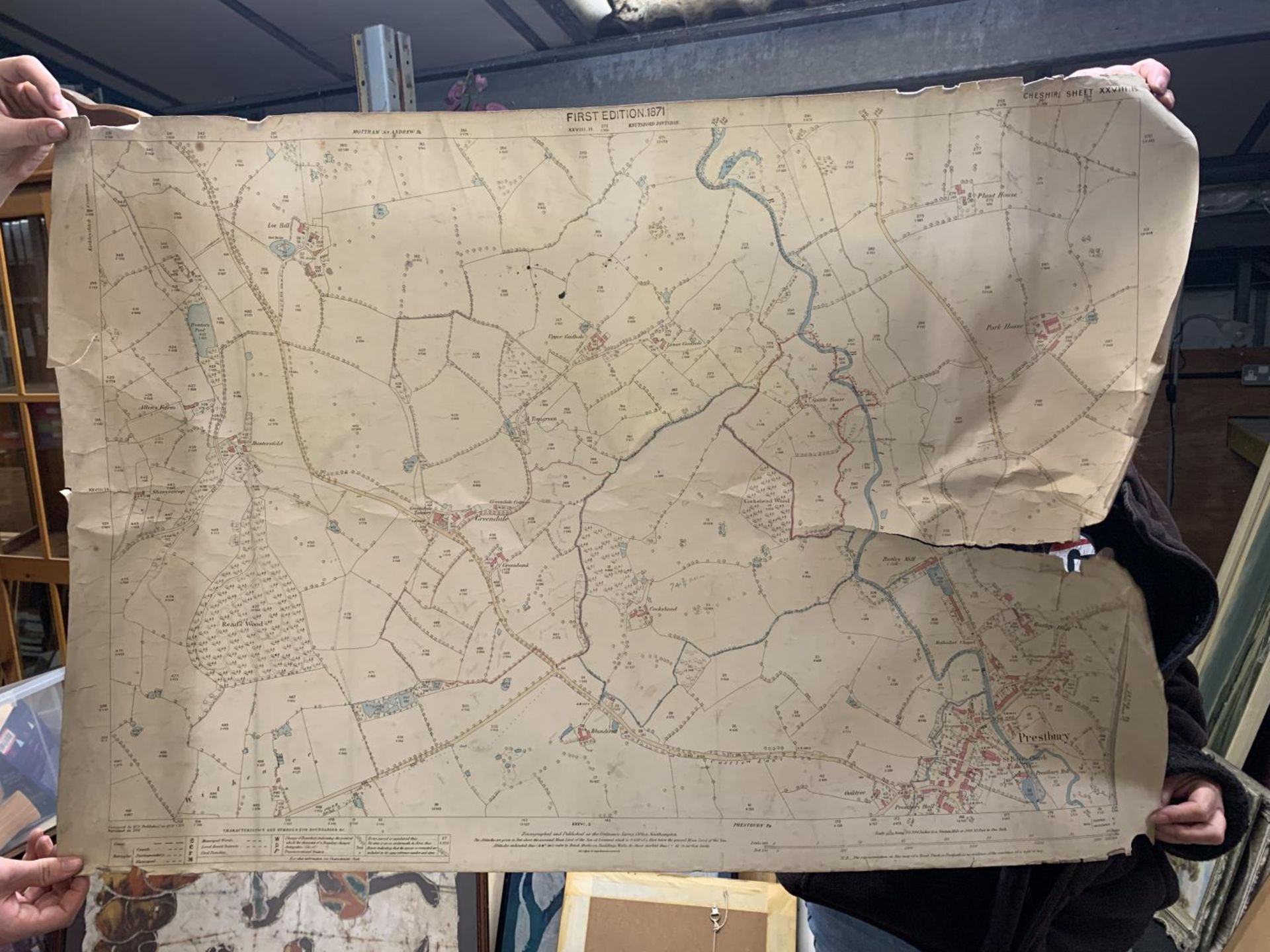 A SURVEYED IN 1871 ORDNANCE SURVEY MAP OF PRESTBURY PARISH, CHESHIRE ( EASTERN DEVISION ), A FIRST - Image 10 of 12