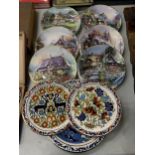 A COLLECTION OF CABINET PLATES TO INCLUDE ROYAL DOULTON COTTAGES AND GREEK