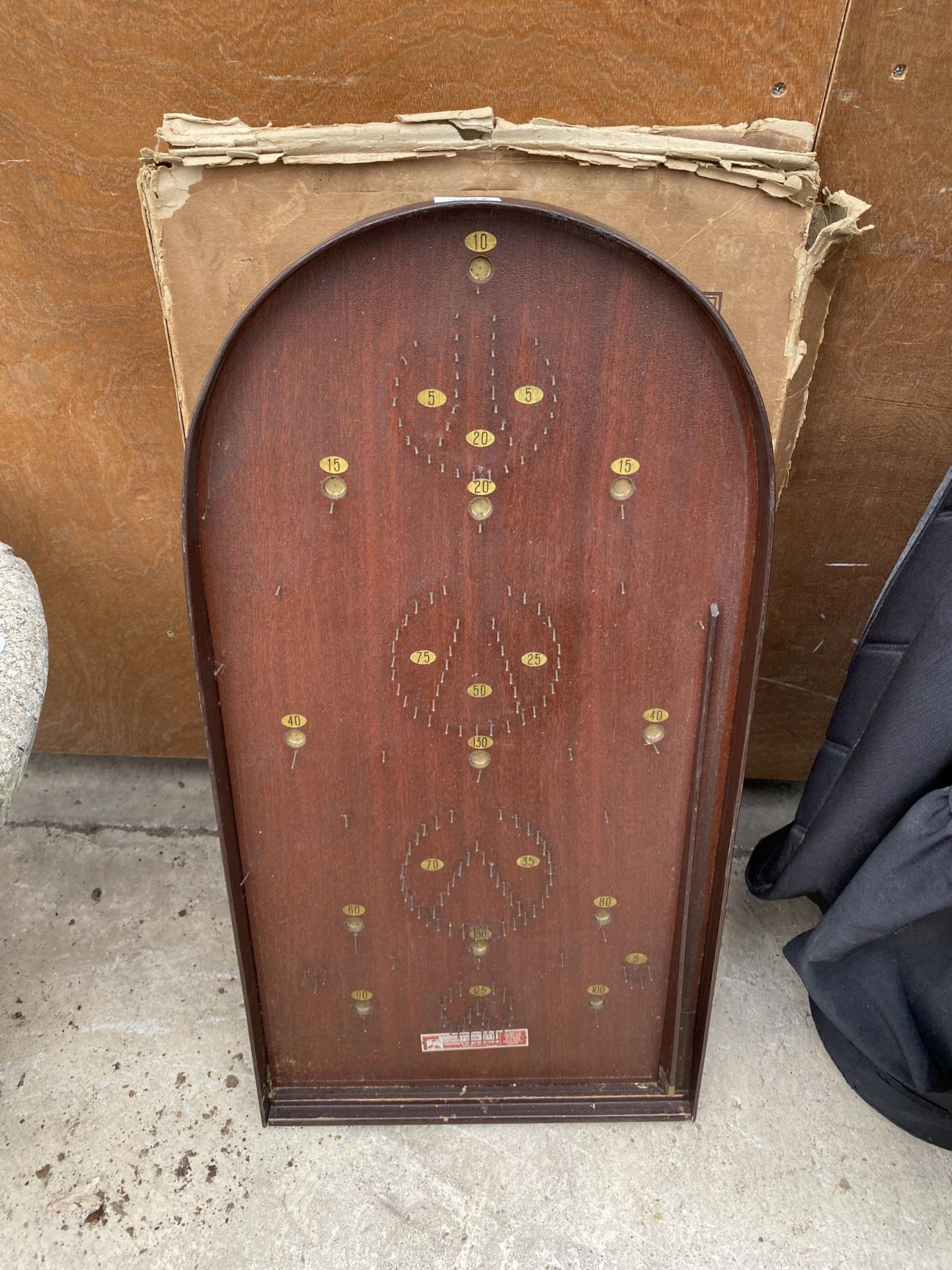 A VINTAGE CORINTHIAN WOODEN BAGATELLE BOARD