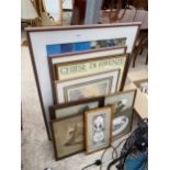 A LARGE ASSORTMENT OF FRAMED PRINTS AND PICTURES