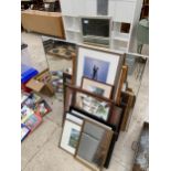 A LARGE ASSORTMENT OF FRAMED PRINTS AND PICTURES