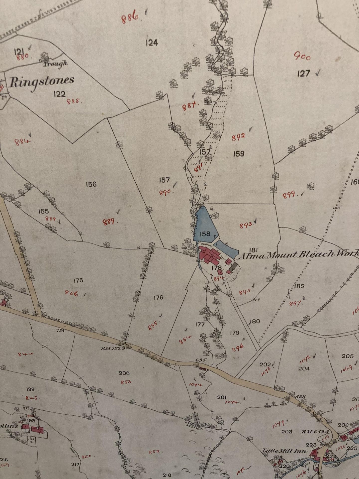 TWO OLD ORDNANCE SURVEY MAP OF GLOSSOP PARISH DERBYSHIRE (NORTHERN DIVISION) PUBLISHED IN 1880 - Bild 9 aus 9