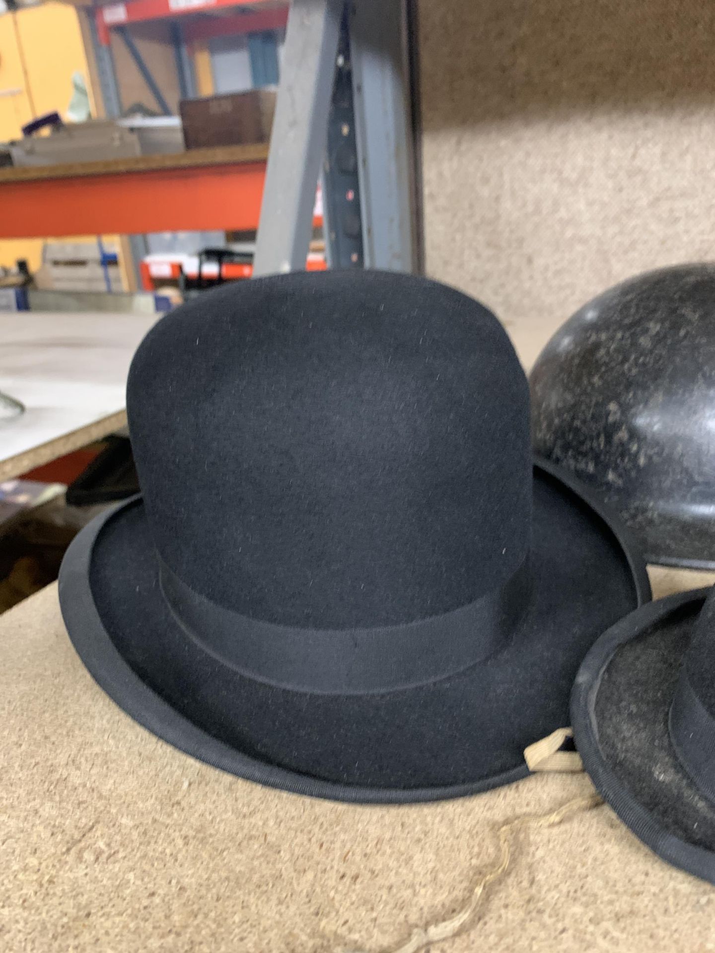 TWO ANTIQUE BOWLER HATS MEDIUM AND SMALL ONE BEING JACKSONS LIMITED THE NATIONAL STOCKPORT - Image 2 of 4