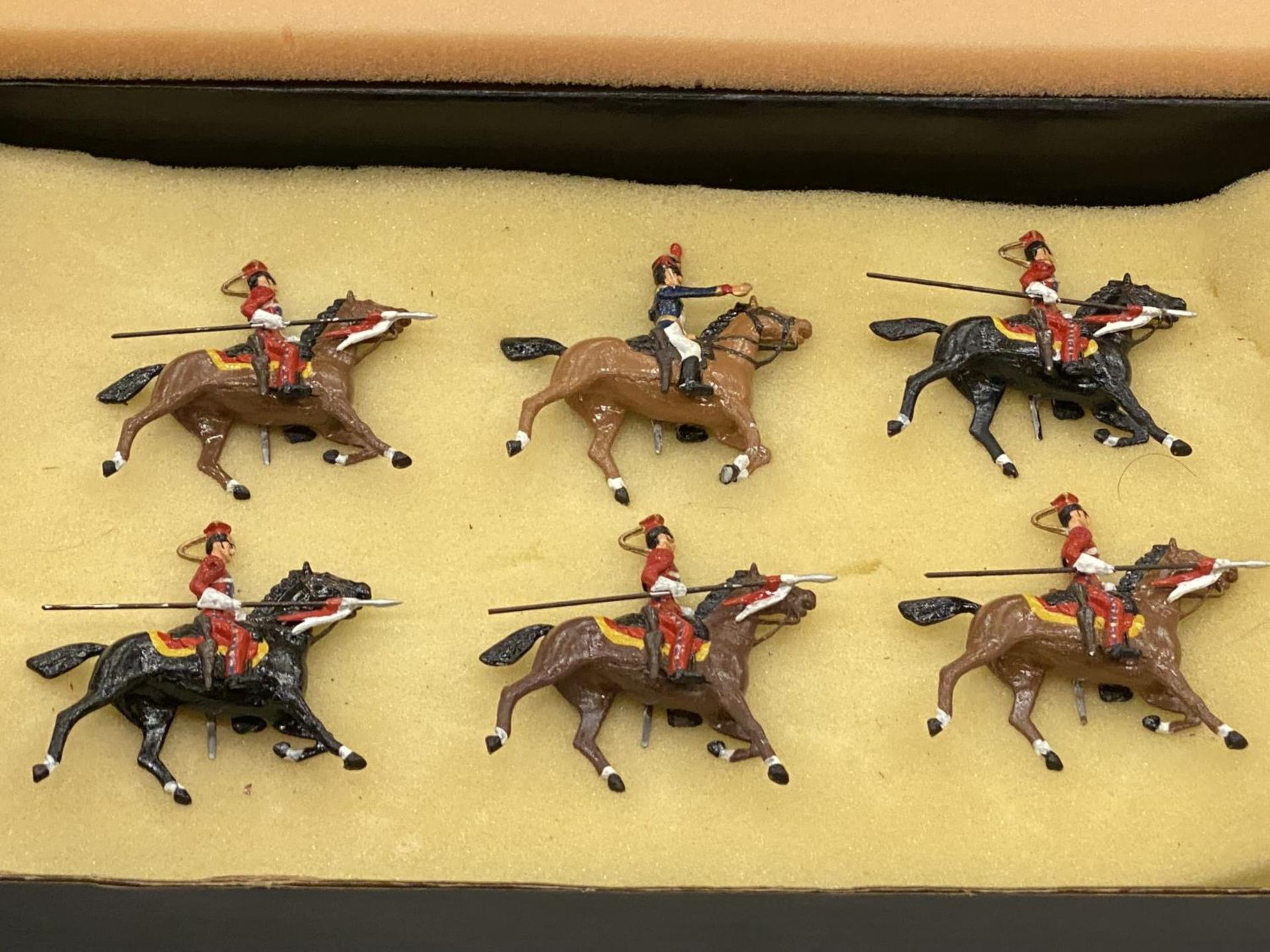 SIX METAL ROYAL HORSE LANCERS CIRCA 1900 LLIVERY