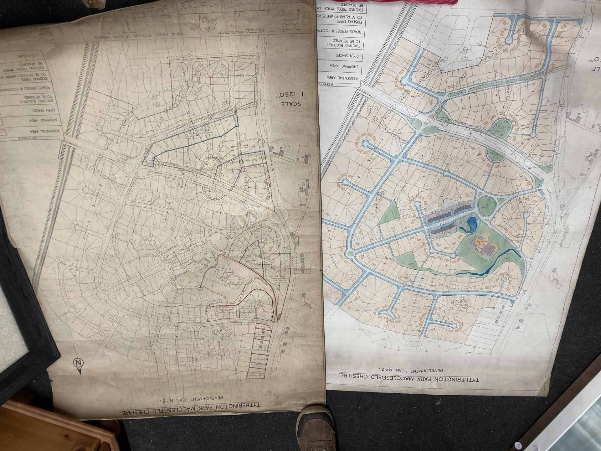 TWO OLD DEVELOPMENT PLANS RELATING TO TYTHERINGTON PARK MACCLESFIELD CHESHIRE BOTH NUMBERED 2A