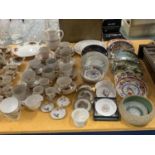 A LARGE QUANTITY OF CERAMICS AND CHINA TO INCLUDE CABINET PLATES, CHINA CUPS AND SAUCERS, PIN