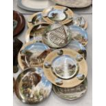 A LARGE QUANTITY OF CABINET/WALL PLATES TO INCLUDE RURAL SCENES