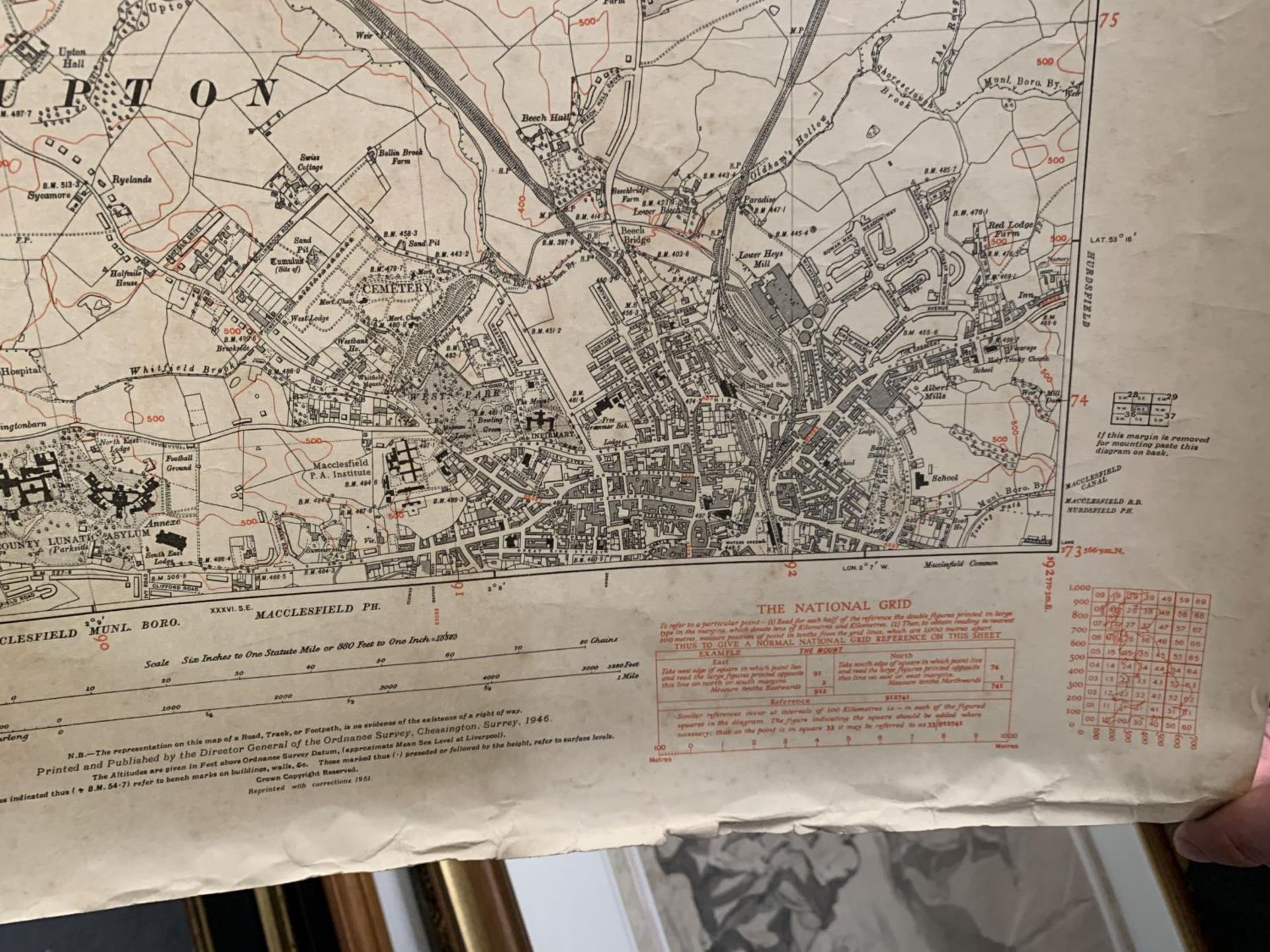 AN ANTIQUARIAN ORDNANCE SURVEY MAP OF STOCKPORT (DISLEY) CHESHIRE, A REVISION OF 1907 WITH ADDITIONS - Image 8 of 10