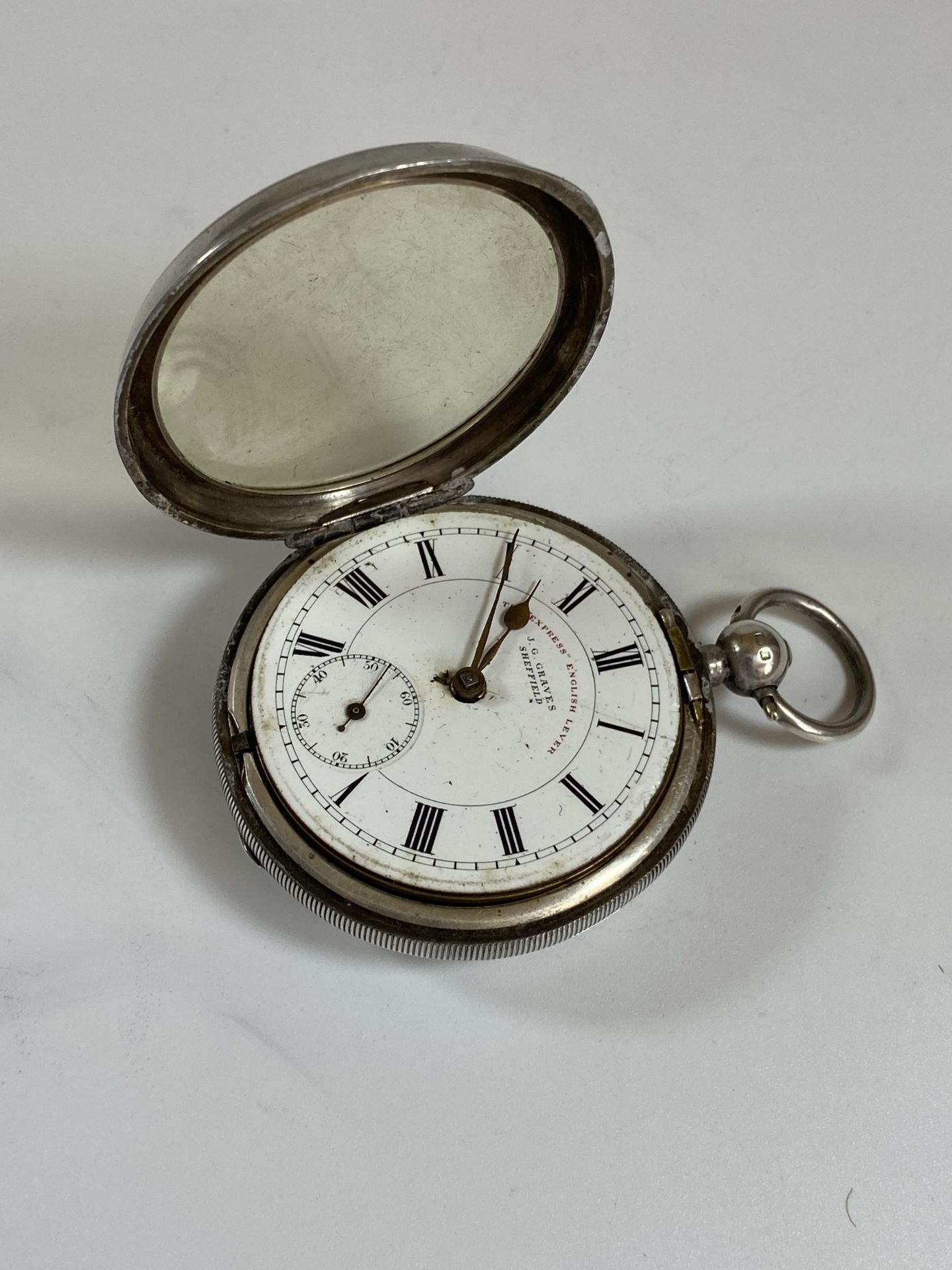A VICTORIAN J G GRAVES HALLMARKED SILVER FUSEE MOVEMENT POCKET WATCH - Image 4 of 5
